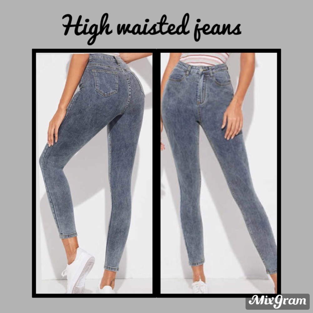 🛍 5/$20 Sz 1 High waist acid wash jeans